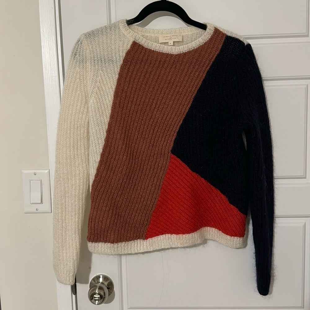 Sezane colour block sweater, small
